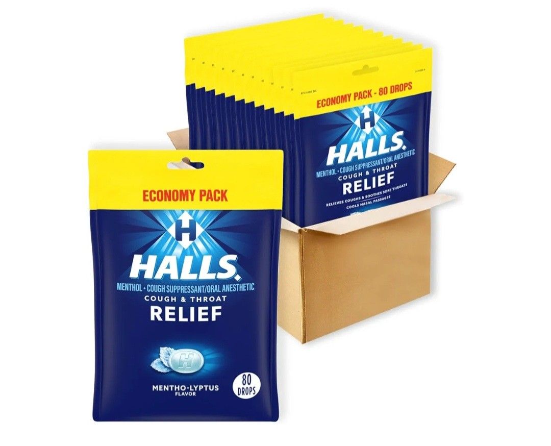 HALLS RELIEF MENTHOL LYPTUS COUGH DROPS 
