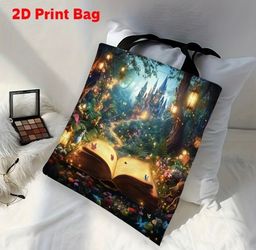 Enchanted Forest Castle Print Tote Bag