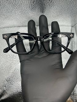 Black Square Eyeglasses Gold Hardware