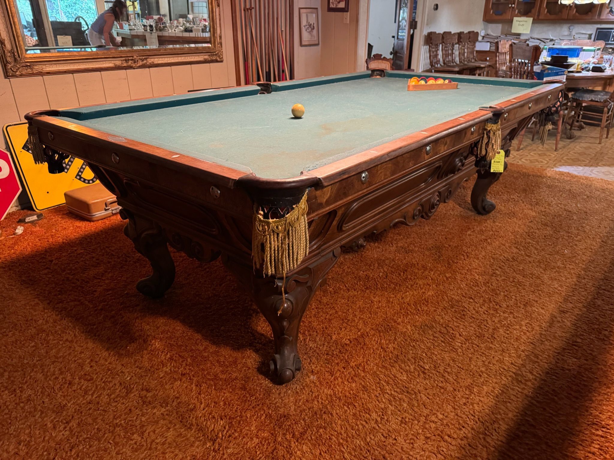 Antique Pool Table 1880s Brunswick or Jacob Strahle