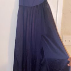 Blue Dress With A Split 
