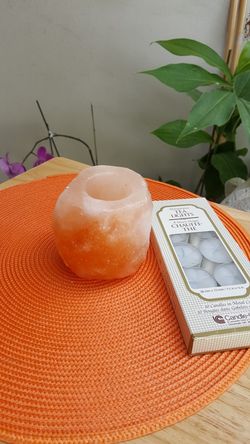 Himalayan salt candle holder / candle