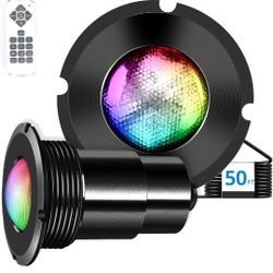 Pool Lights for Inground Pool, 1.5 Inch LED RGBW Multicolor Inground Pool Lights and Spa Light, IP68 Waterproof Pool Lights for Above Ground Pools, 12