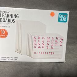 NEW in Box, Pen + Gear Double Sided Dry Erase Learning Boards (10 count)