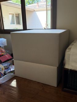 36” Square Upholstered Corner Table  and Riser Base