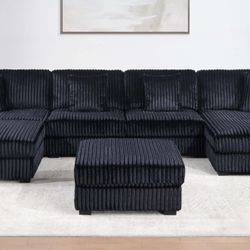 6PCS MODULAR SET (P193) $999 BLACK JUMBO CURDUROY FREE LOCAL DELIVERY   