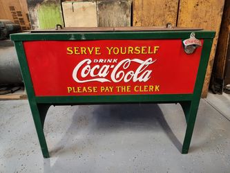 Antique Coca-Cola Cooler Soda Pop Chest Original Mancave Patio