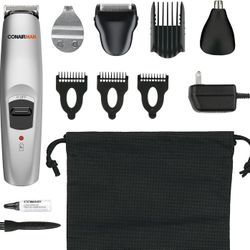 12 Piece ConairMAN All-in-One Face, Nose & Ear, Hair Beard Trimmer, Grooming Kit