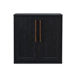 Blake Modular Storage Cabinet Arched, Black Oak