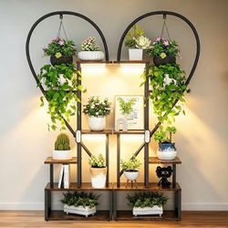 6 Tiered tiered tall plant shelf Multiple Half Heart Shape Plant