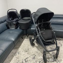 Uppababy Cruz V2 Stroller With Bassinet And Car Seat Black 