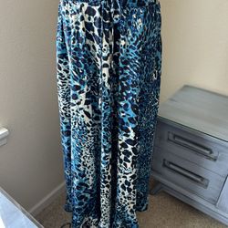 Women’s multicolor stretch band to the floor size large skirt