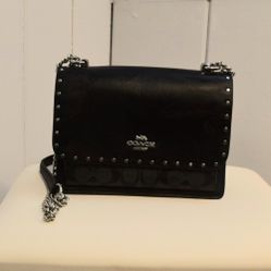 COACH Leather Chain Crossbody – Edgy Studded Bag