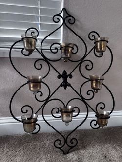 Wrought Iron Wall Candle Sconce Holder