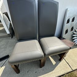 High Back grey chairs/set of 2 