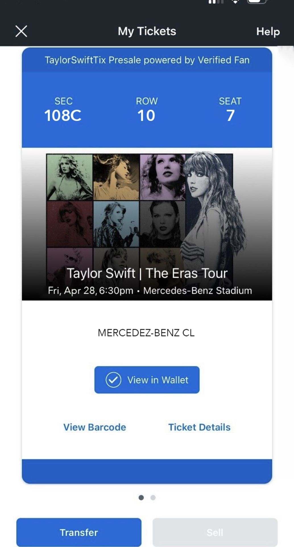 Taylor Swift | The Eras Tour Mercedes Benz Stadium GA