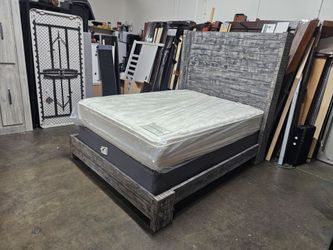 Queen rustic bed and mattress