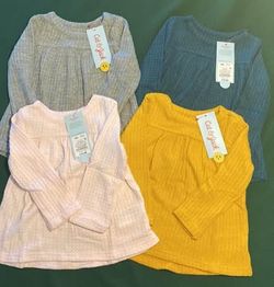 Brand New 12M Four (4) pack Girl’s Long Sleeved Shirts