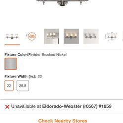 Hampton Bay Olgelthorpe 3-Light Brushed Nickel Bathroom Vanity Light with Bell Shaped Frosted Glass Shades