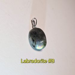 1pc Natural Labradorite Small Polished Gemstone Jewelry Craft Charm or Bead Pendant ID#B