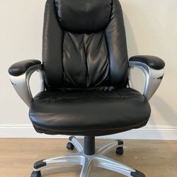Black Leather Office Chair (Read Description).
