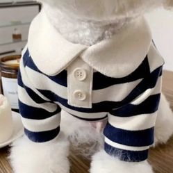 Striped Navy Dog T-Shirt