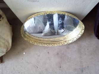 Vintage gold makeup mirror