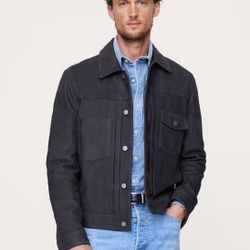 Banana Republic NUBUCK LEATHER TRUCKER JACKET
