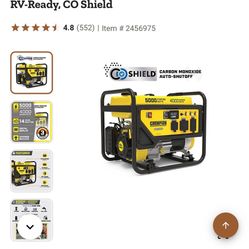 5000 Watt Champion Generator For Sale Brand New 