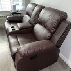 69” Vegan Leather Loveseat sofa