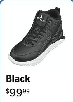 CALTO Men's Invisible Height Increasing Elevator Trainer Shoes - Black Lace-up Lightweight sneakers