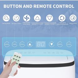 DENBIG Portable Air Conditioner 15,000 BTU  Cooling Fan with 3 Fan Speeds, Digital Display & Remote Control, and 