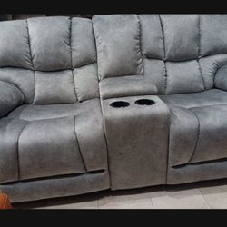 *Now Available!!!*---Cozy Barcelona Fabric Reclining Loveseats---Only $599!!!---Delivery/$10 Down Financing👌