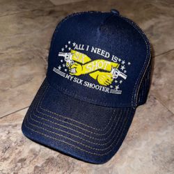 Six Shot Shooter 6Shot Mesh Trucker Hat Denim Blue