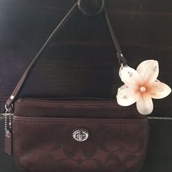 Burgundy 2000s Coach Wristlet 