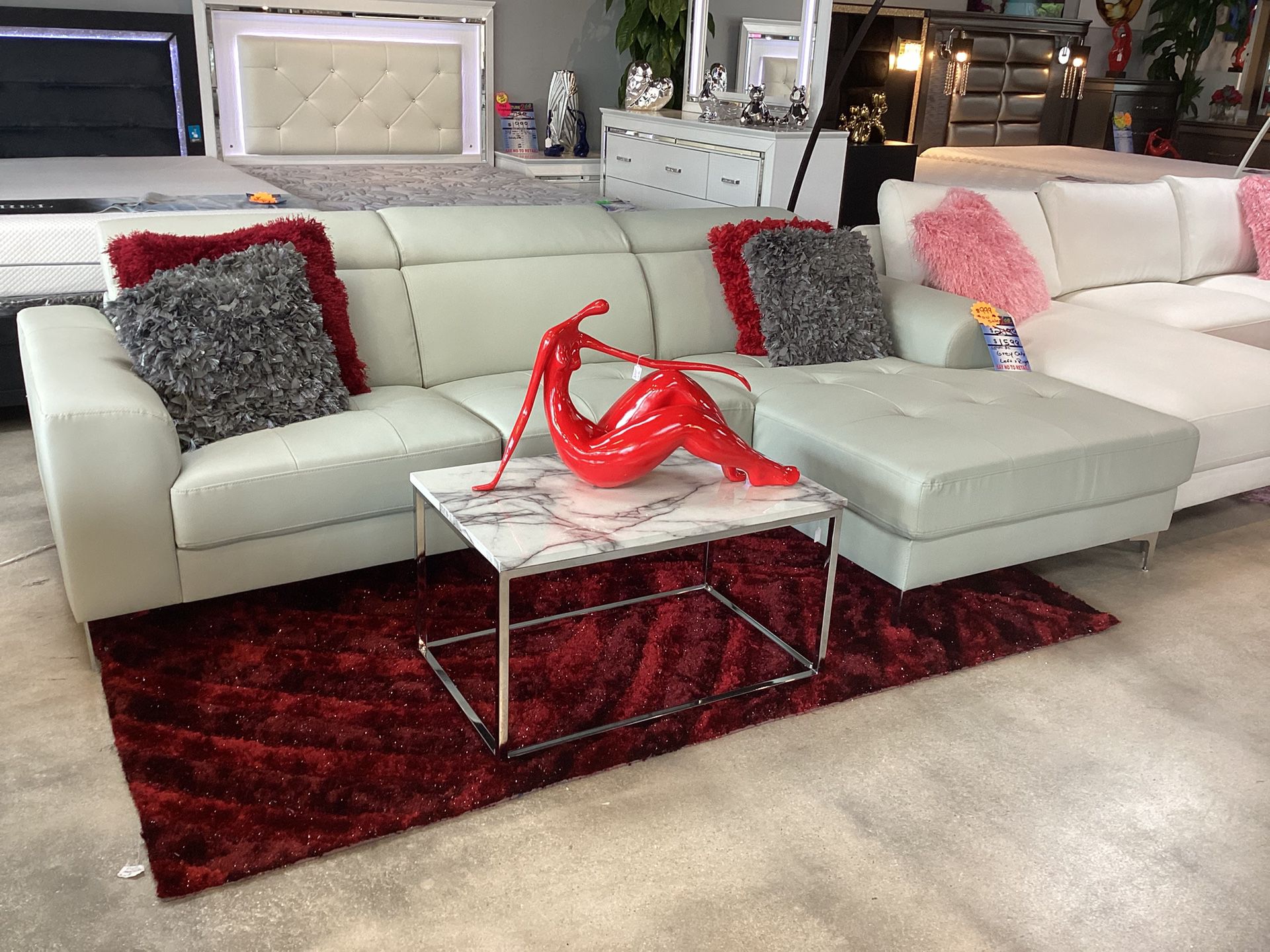 Beautiful Furniture Sofa Sectional L On Sale Now For $799 Color White/Gray/Black Are Available 