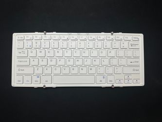 White Portable Wireless Bluetooth Three-Section Foldable Keyboard with Case