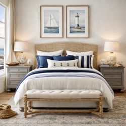 Beautiful Taupe Solid Wood Set Of Nightstands 