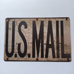 Tin Sign US Mail Vintage Look Aluminum Metal Sign 8x12 Inches