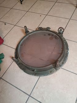 Vintage brass bronze ship s porthole Window - OILDALE