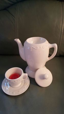 Party Lite Tart Teapot Burner with Teacup