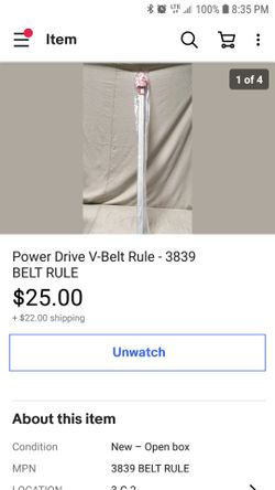 Power vbelt ruler
