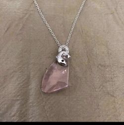 White gold plated dolphin pendant necklace