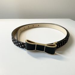 Kate Spade Calf Fur Metal Bow Belt