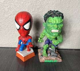 NECA 2003 Hulk & 2001 Spiderman Bobbleheads 
