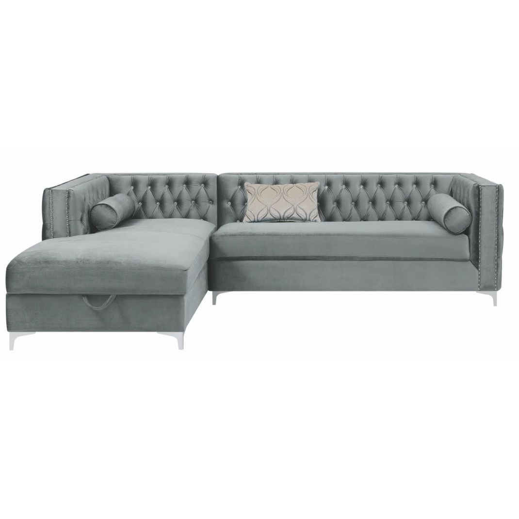 Luxury Tufted Velvet Sofa – Excellent Condition Would Underneath Storage