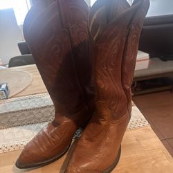 Tony Lama Leather Boots Ostrich Tip