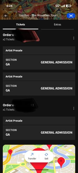 Gorillaz mountain tour - floor tickets x3