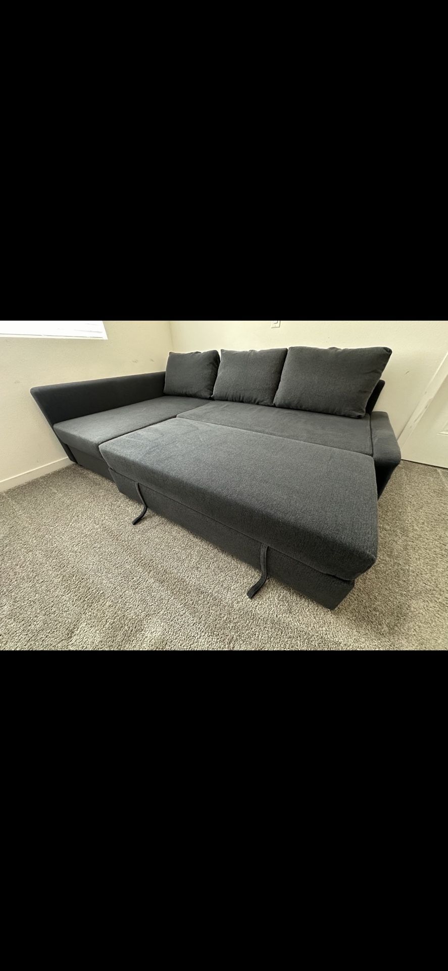 Gray Ikea Sleeper Sectional Pullout Bed
