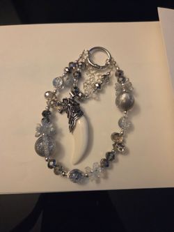 Beaded beautiful keychain with Tooth